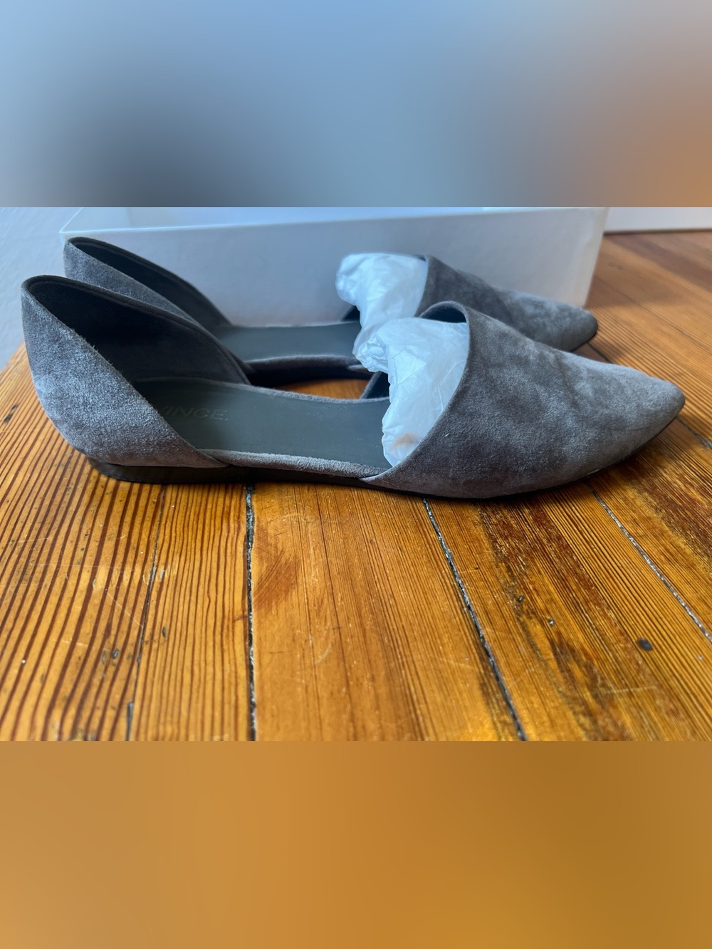 Vince Nina-B Ceramic Pointed D'Orsay Flats in White